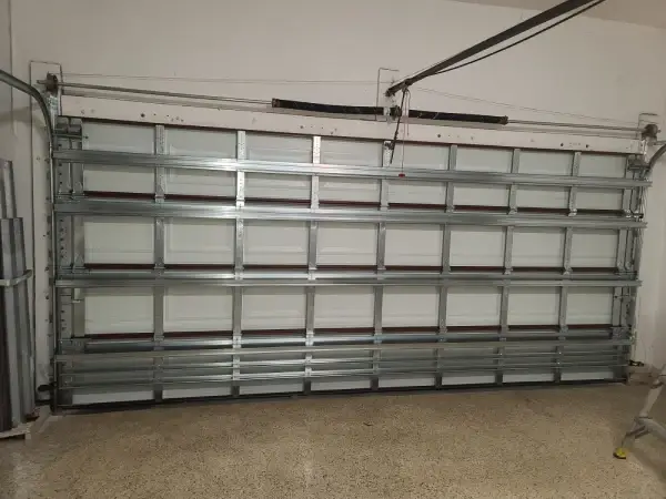 Replacement residential garage door finished and installed