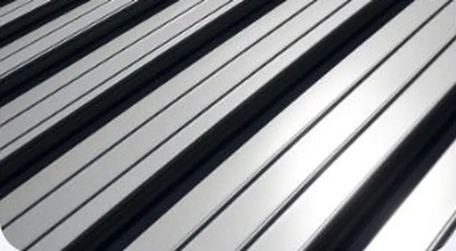 Close-up of a standing-seam metal roof panel